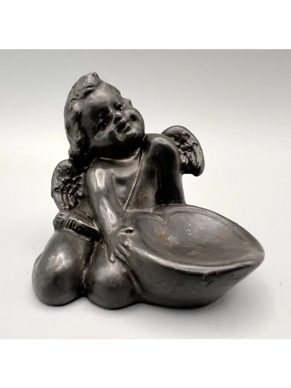 Antique W.B. Mfg Co Cherub Angel Figurine Trinket Dish Ring Holder